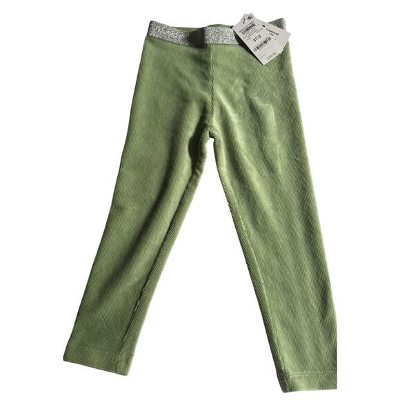 Epic Threads NWT 3T pull on mineral green ribbed velour leggings w/sparkle waist - Picture 4 of 13
